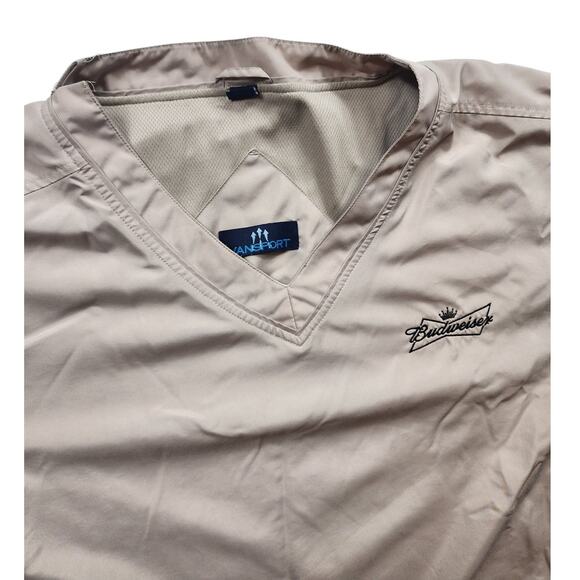 Vansport Budweiser Pullover Windbreaker Mens 2XL Logo V-Neck Lightweight Jacket - Picture 4 of 16